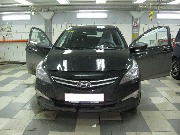 Хендай Солярис. Установка автосигнализации с автозапуском Alligator 825